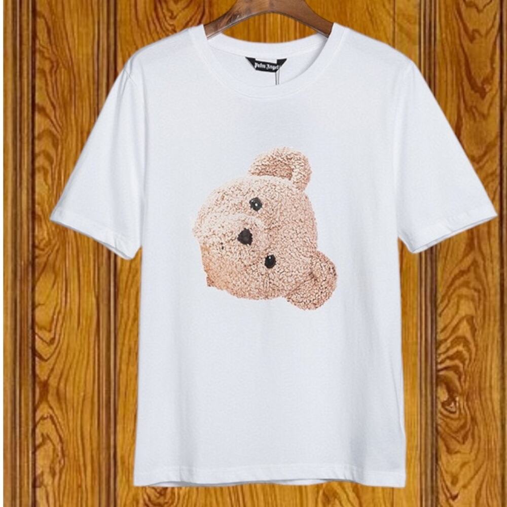 Palm Angels White Short Sleeve T-Shirt Men's